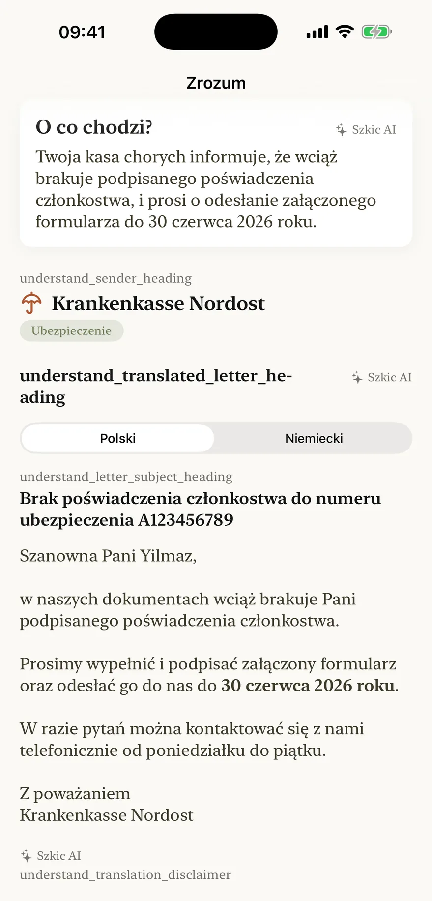 FrankKi wyjaśniający zeskanowane niemieckie pismo po polsku