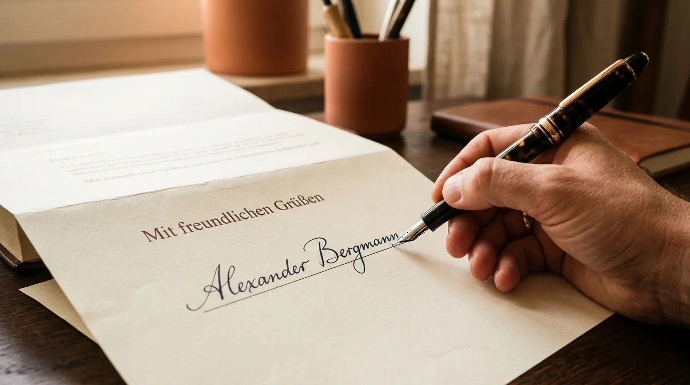 Vertragsdokument mit Unterschriftenfeld