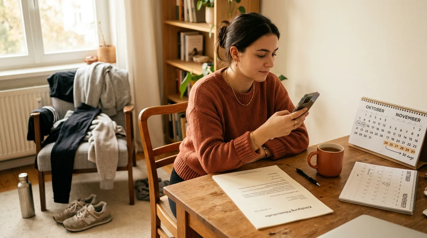 Fitnessstudio-Mitgliedsausweis neben einem Kündigungsschreiben auf DIN A4
